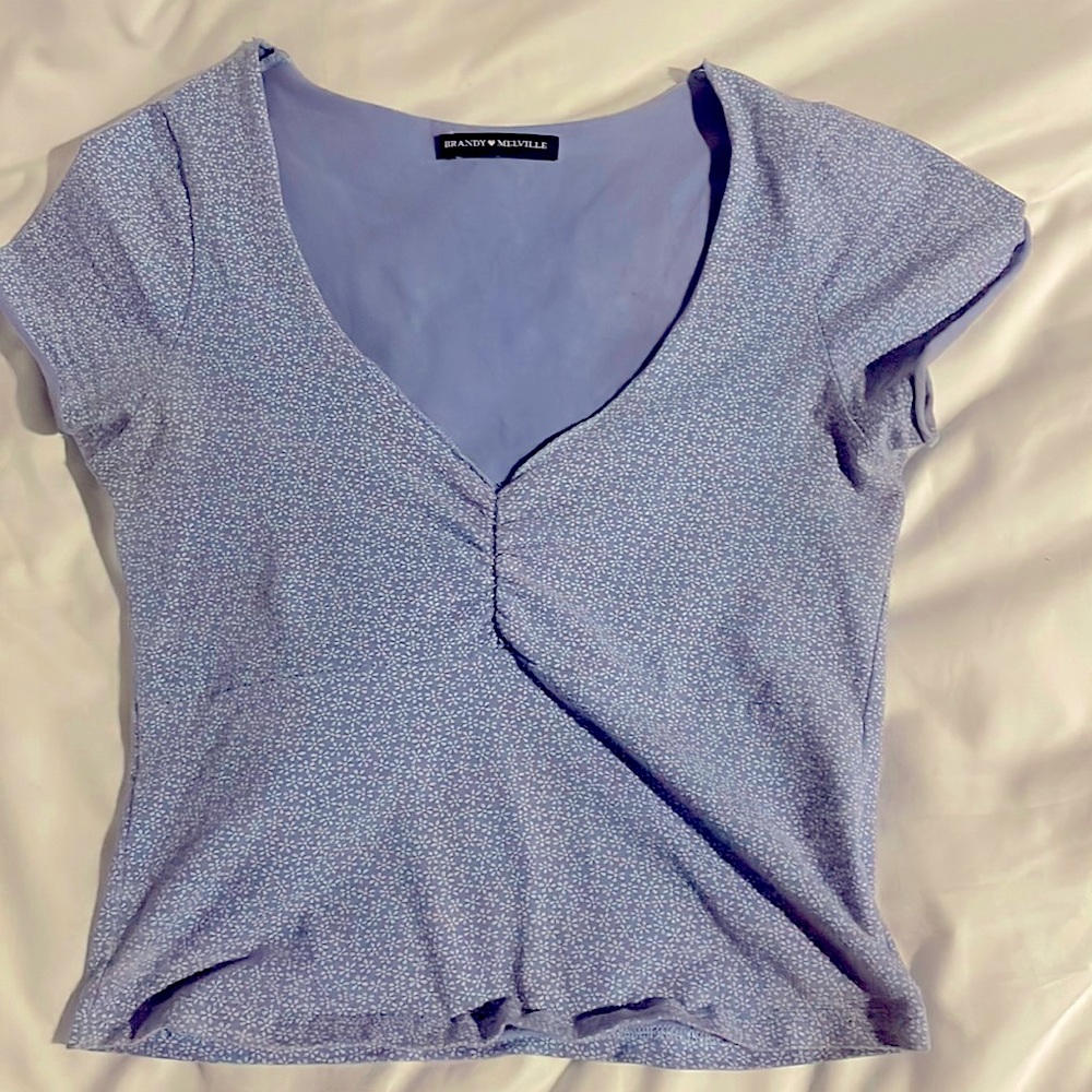 Brandy Melville gina top! Light blue with flowers. Very good condition.